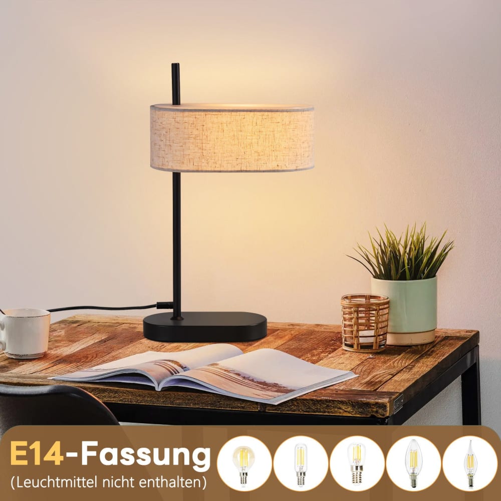 Lampe de table fer noir 40x24x12cm e14 — vue 4