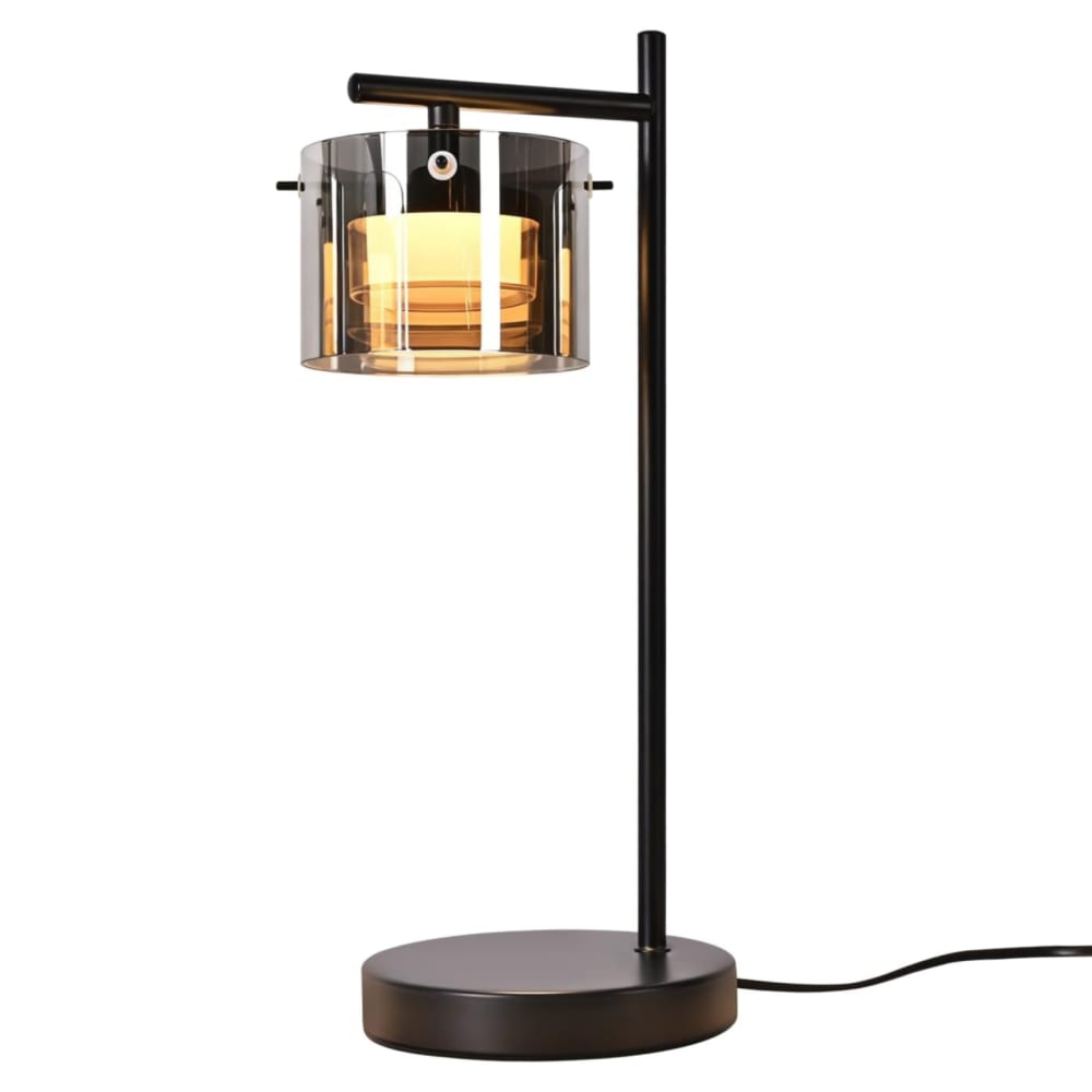 Lampe de table en fer noir 18x18x40cm led
