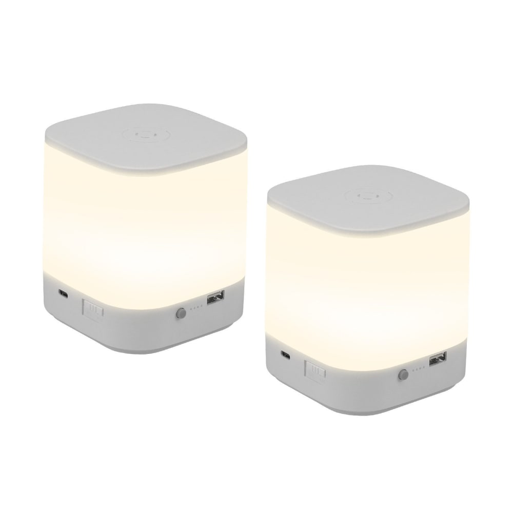 Lampe de table en blanc 9.8x9.8x11.5cm led lot de 2