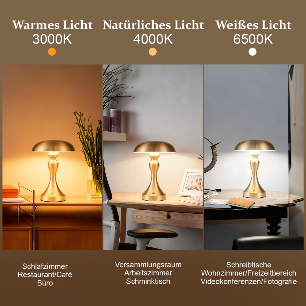 Lampe de table fer doré 15.5x15.5x22cm led — vue 4