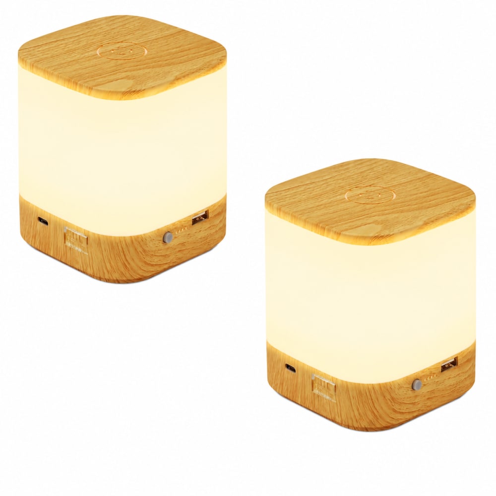 Lampe de table marron 9.8x9.8x11.5cm led lot de 2