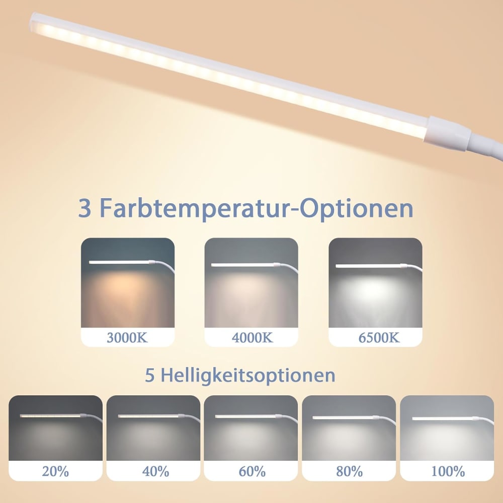 Lampe de table en aluminium blanc 80.8x6.5x7cm led — vue 4