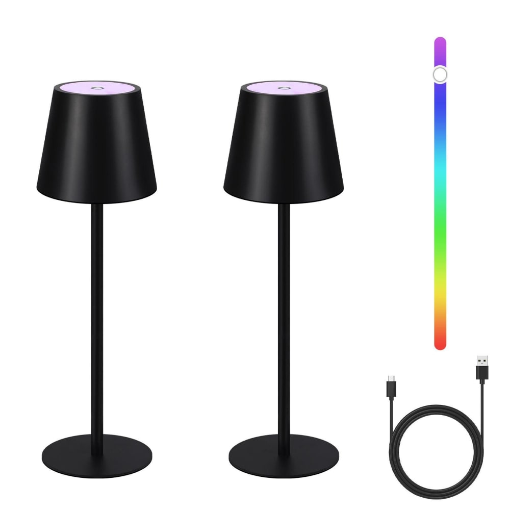 ZMH Tischlampe Eisen 11x11x37.5cm Schwarz LED Schwarz Stahl