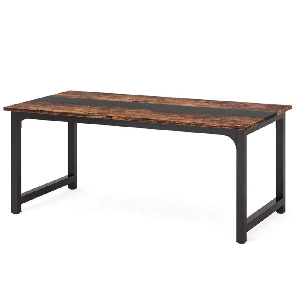 Hauss Spole Schreibtisch aus Holzwerkstoff in Schwarz und Rustikbraun style modern - Spanplatte