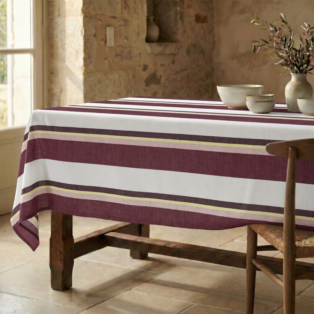 Nappe anti-taches 100 % coton multicolore 155x155 cm Nappe anti-taches 100 % coton multicolore 155x155 cm