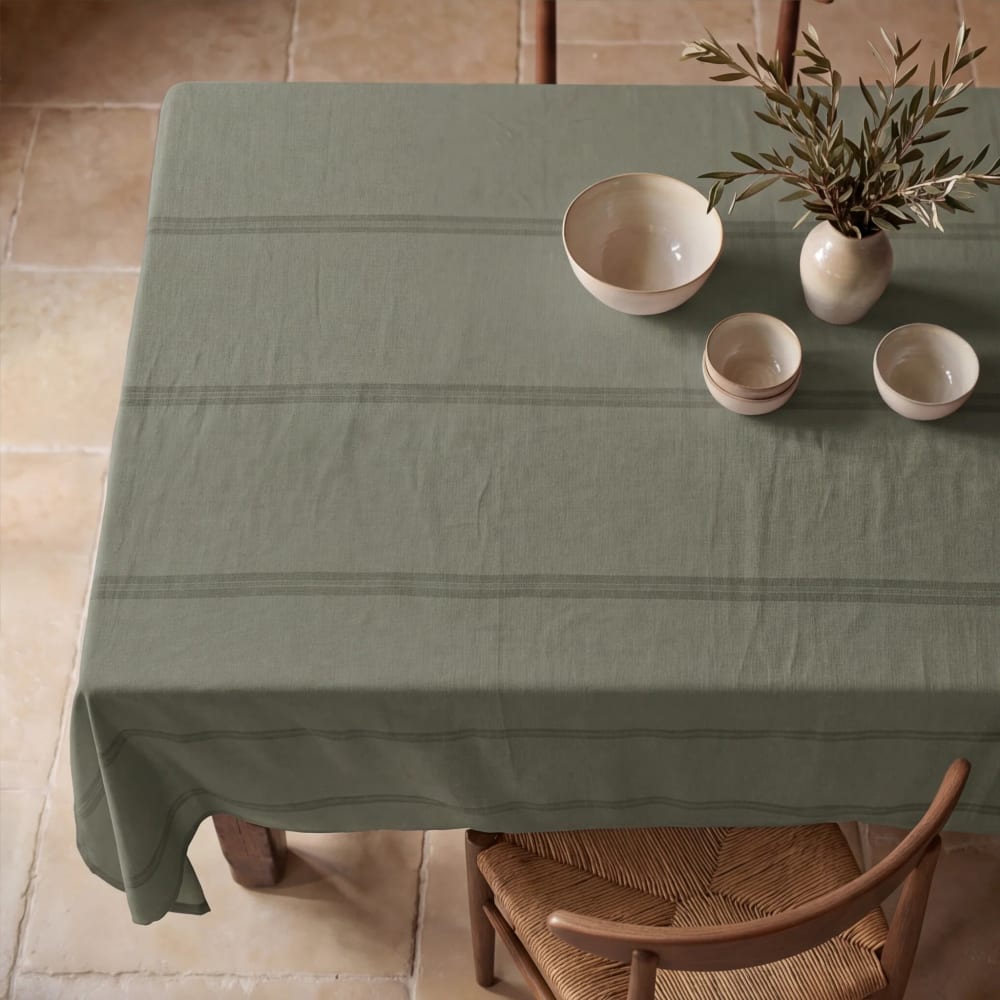 Nappe anti-taches 100 % coton vert 300x155 cm
