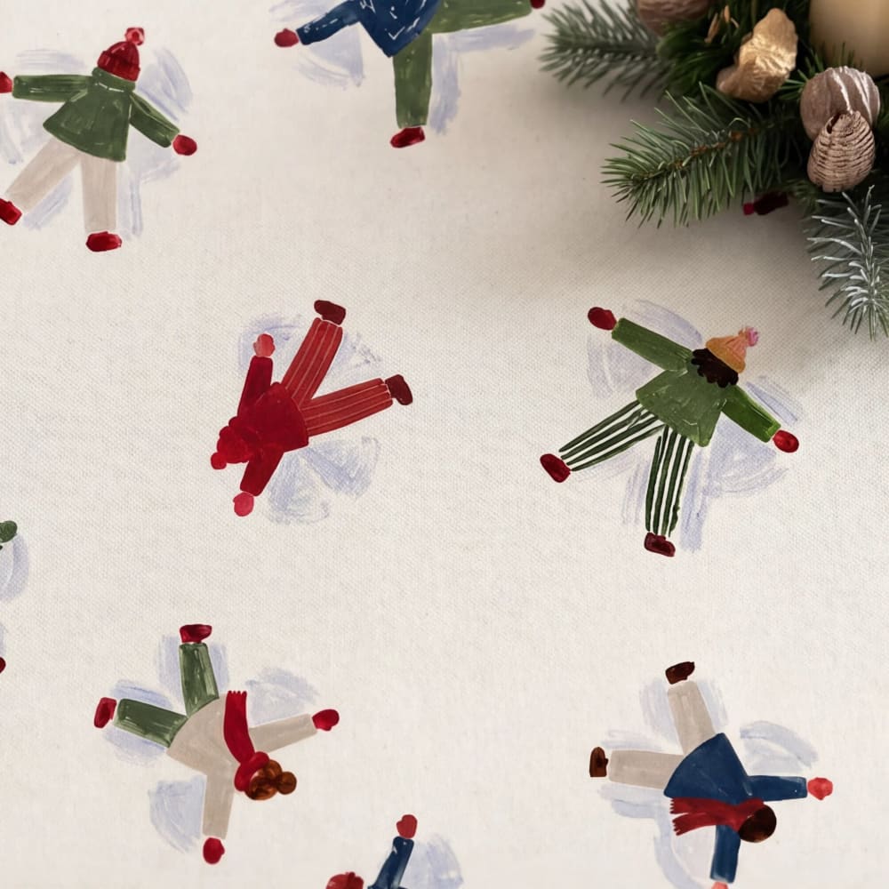 Nappe de noël anti-taches 100 % coton multicolore 250x155 cm Nappe de noël anti-taches 100 % coton multicolore 250x155 cm