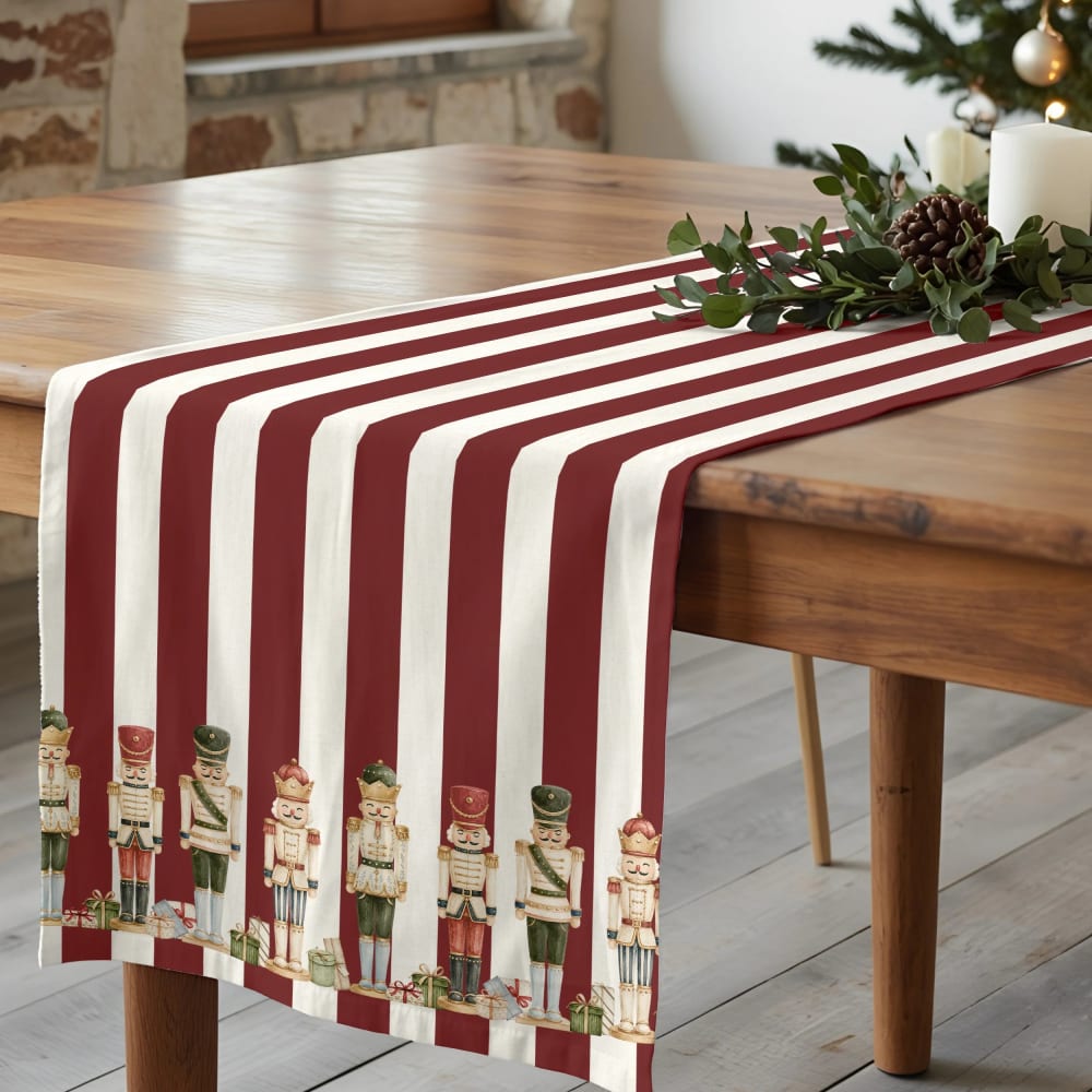 Chemin de table de noël 100 % coton rouge 50x150 cm