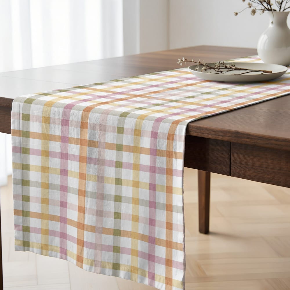 Chemin de table 100 % coton multicolore 50x150 cm