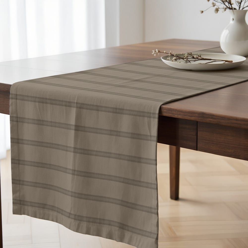 Chemin de table 100 % coton marron 50x150 cm