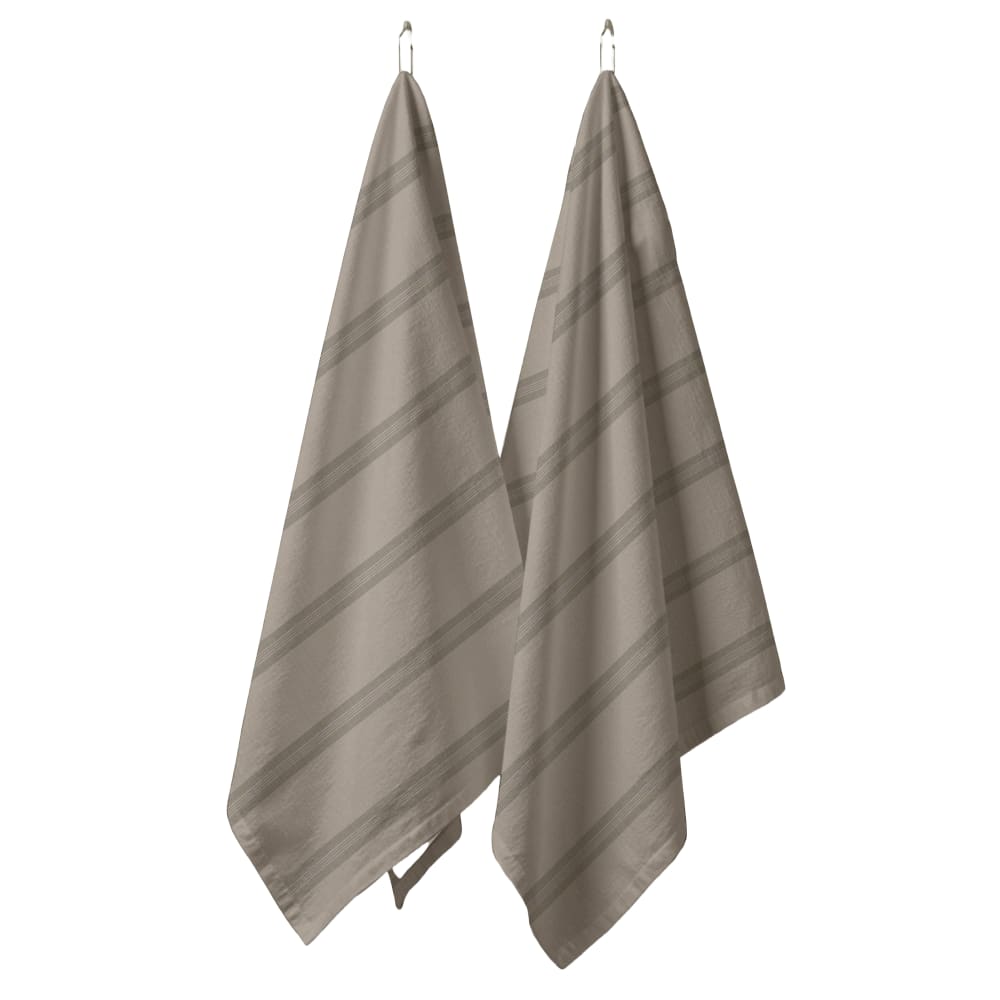 Torchons de cuisine 100 % coton (x2) marron 44x60 cm Torchons de cuisine 100 % coton (x2) marron 44x60 cm