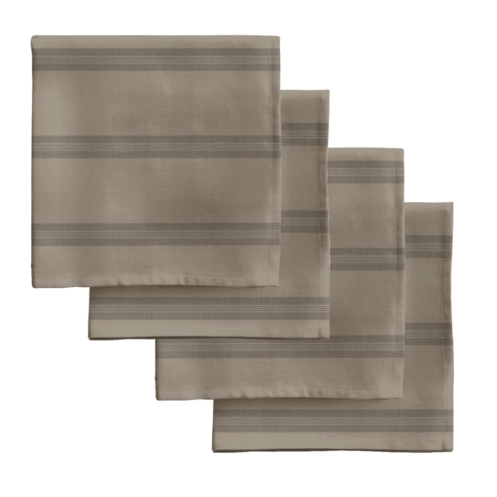 Serviettes de table 100 % coton (x4) marron 43x43 cm