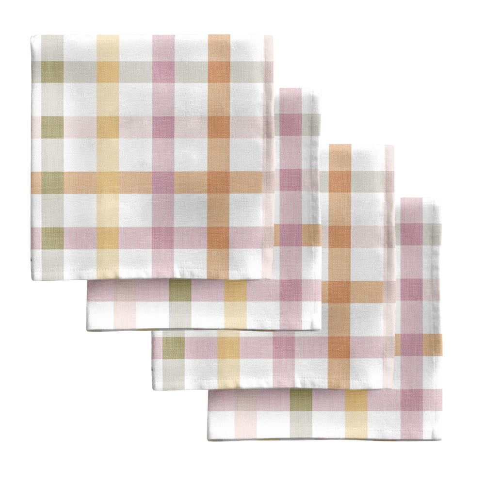 Serviettes de table 100 % coton (x4) multicolore 43x43 cm