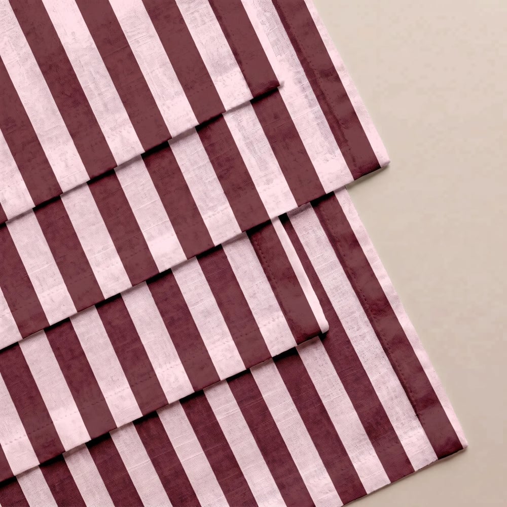 Servietten 100 % Baumwolle (4er-Set) bordeauxrot und rosa 43x43