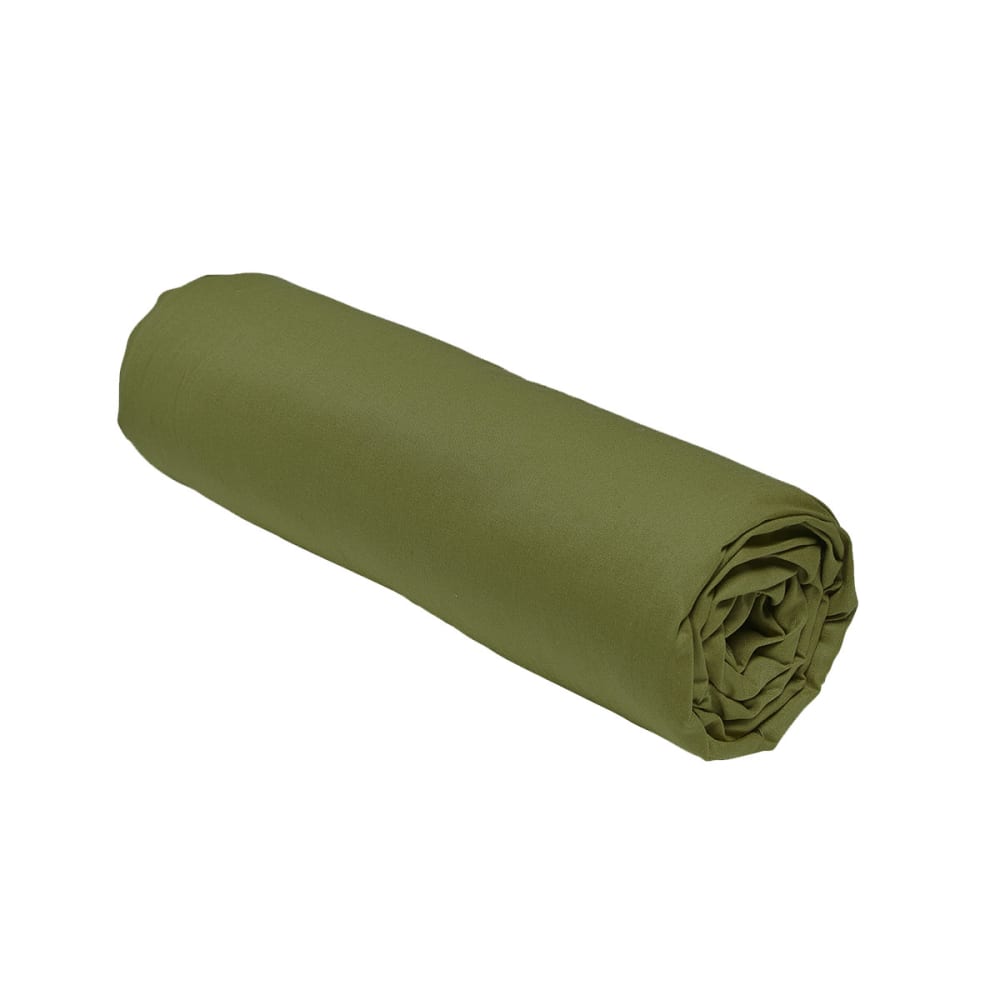 Drap housse 2 personnes uni effet lavé  140x200cm vert