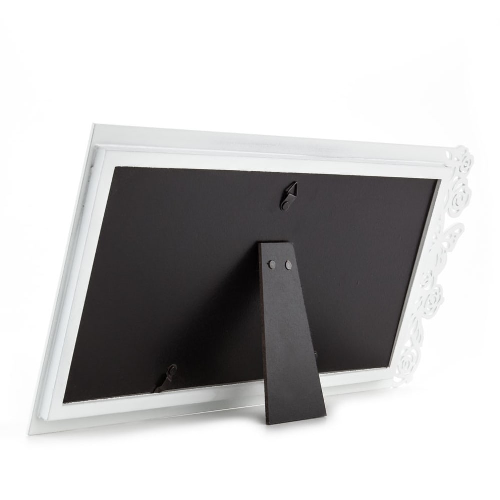 Cadre photo de table pour 3 photos en bois blanc 20x40x1,2 cm — vue 3