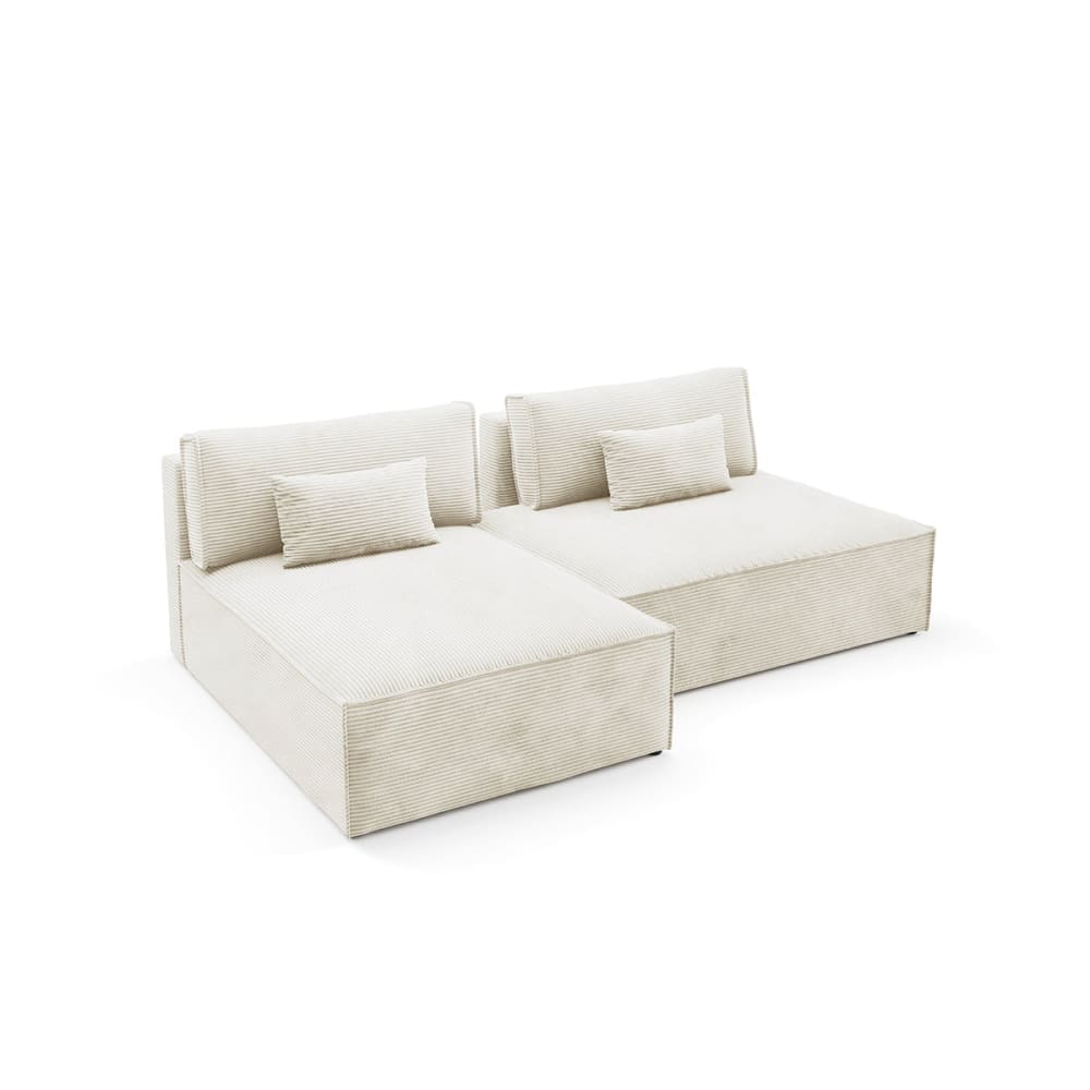 Canapé d'angle réversible modulable bois de pin blanc Canapé d'angle réversible modulable bois de pin blanc