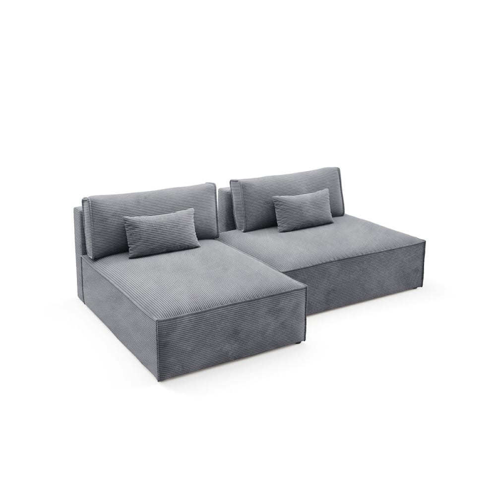 Canapé d'angle réversible modulable bois de pin gris Canapé d'angle réversible modulable bois de pin gris