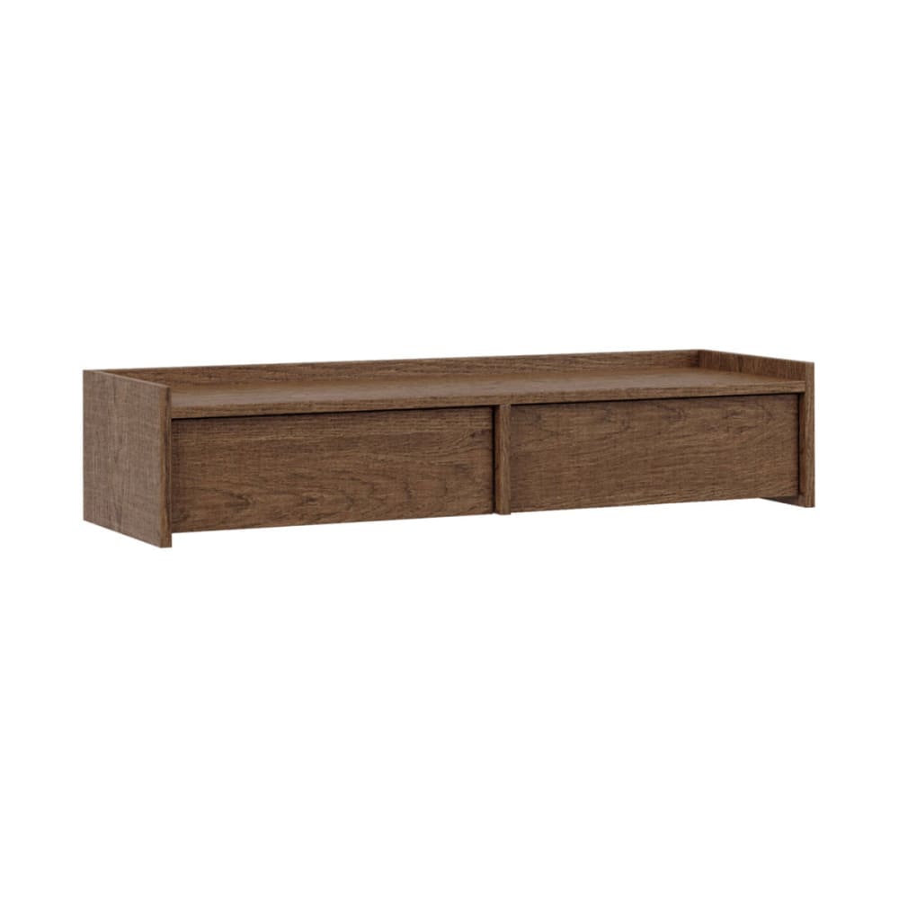 Console coiffeuse murale 2 tiroirs panneaux stratifiés marron Console coiffeuse murale 2 tiroirs panneaux stratifiés marron