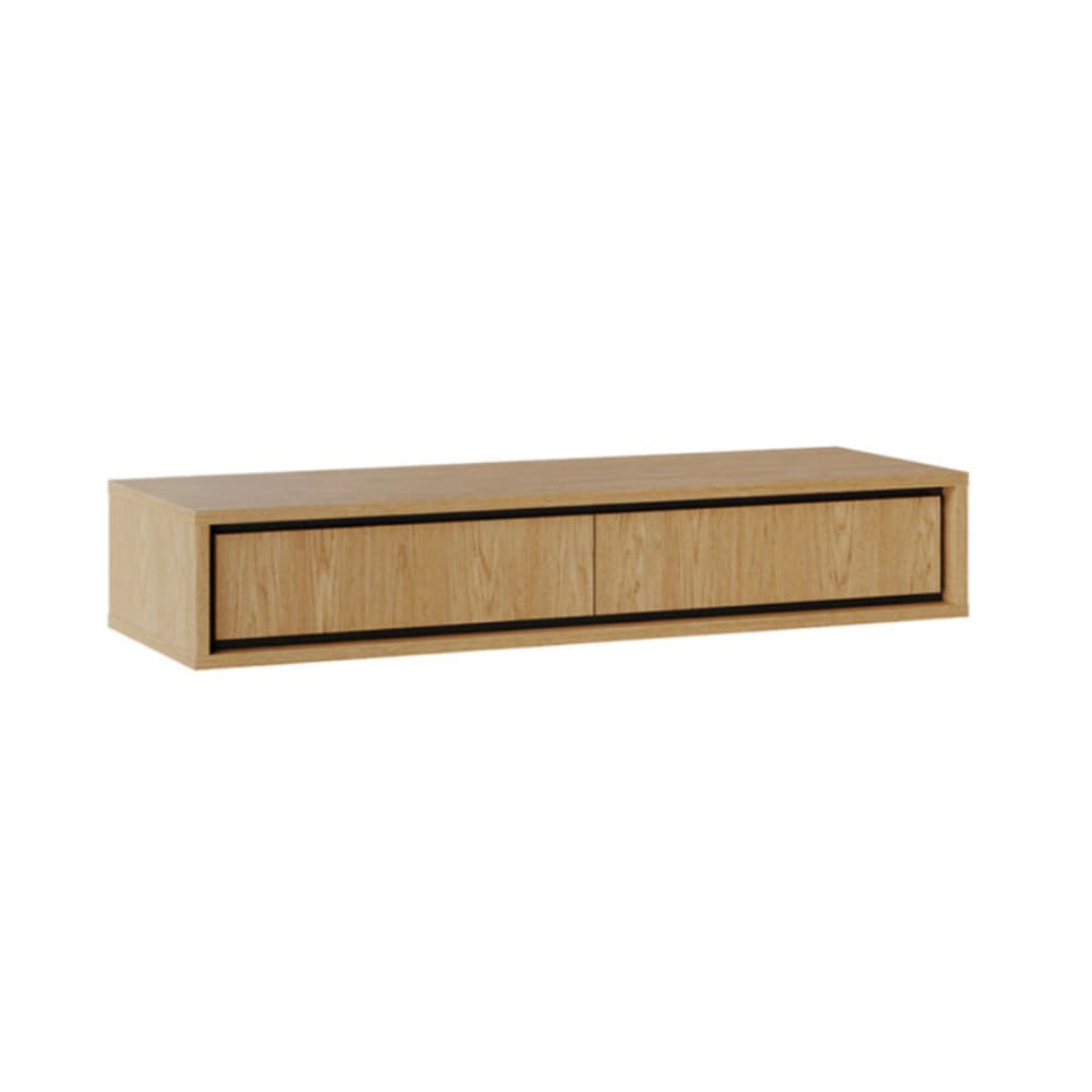Console coiffeuse murale 2 tiroirs panneaux stratifiés marron Console coiffeuse murale 2 tiroirs panneaux stratifiés marron