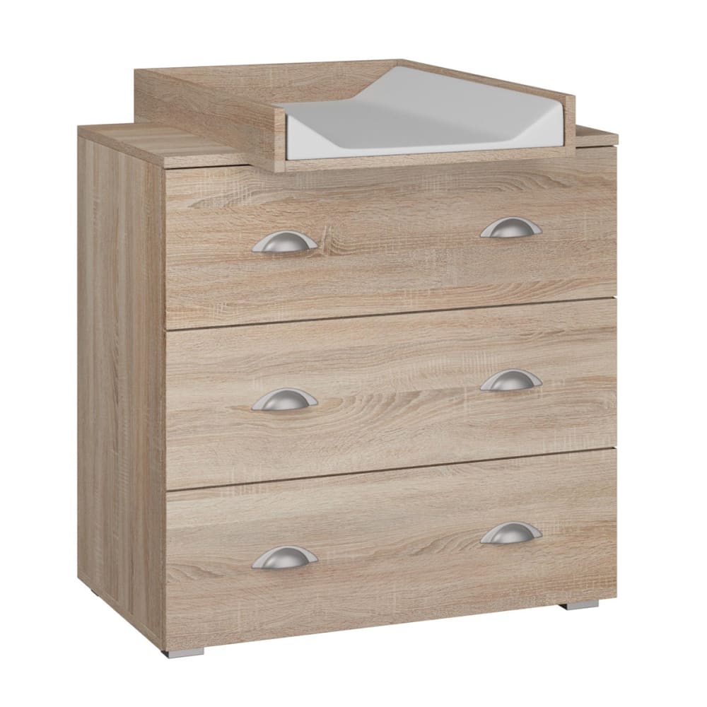 Commode avec plan à langer panneaux laminés marron Commode avec plan à langer panneaux laminés marron