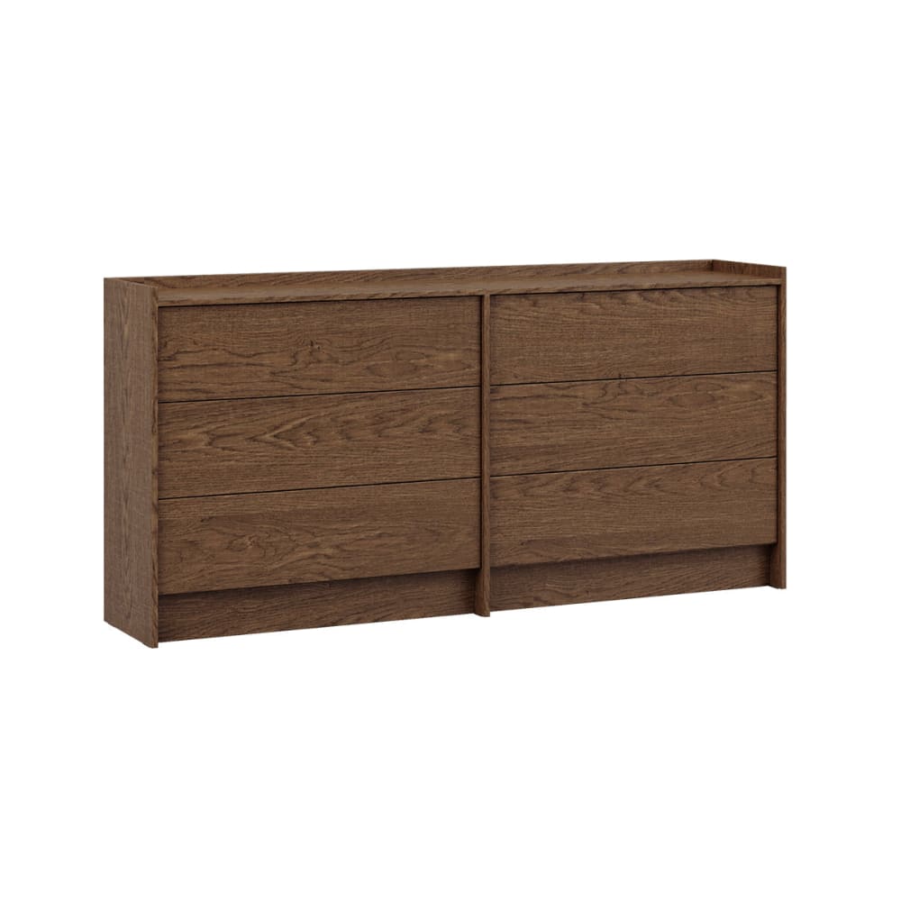 Commode 6 tiroirs panneaux stratifiés marron Commode 6 tiroirs panneaux stratifiés marron