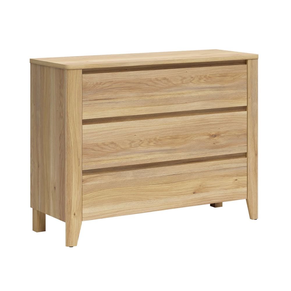 Commode 3 tiroirs panneaux agglomérés marron Commode 3 tiroirs panneaux agglomérés marron