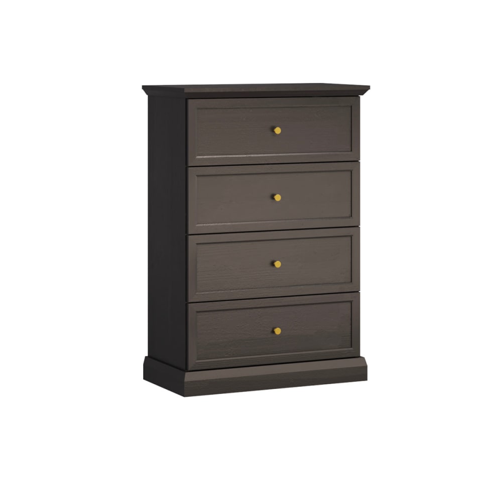 Commode 4 tiroirs panneaux stratifiés gris Commode 4 tiroirs panneaux stratifiés gris