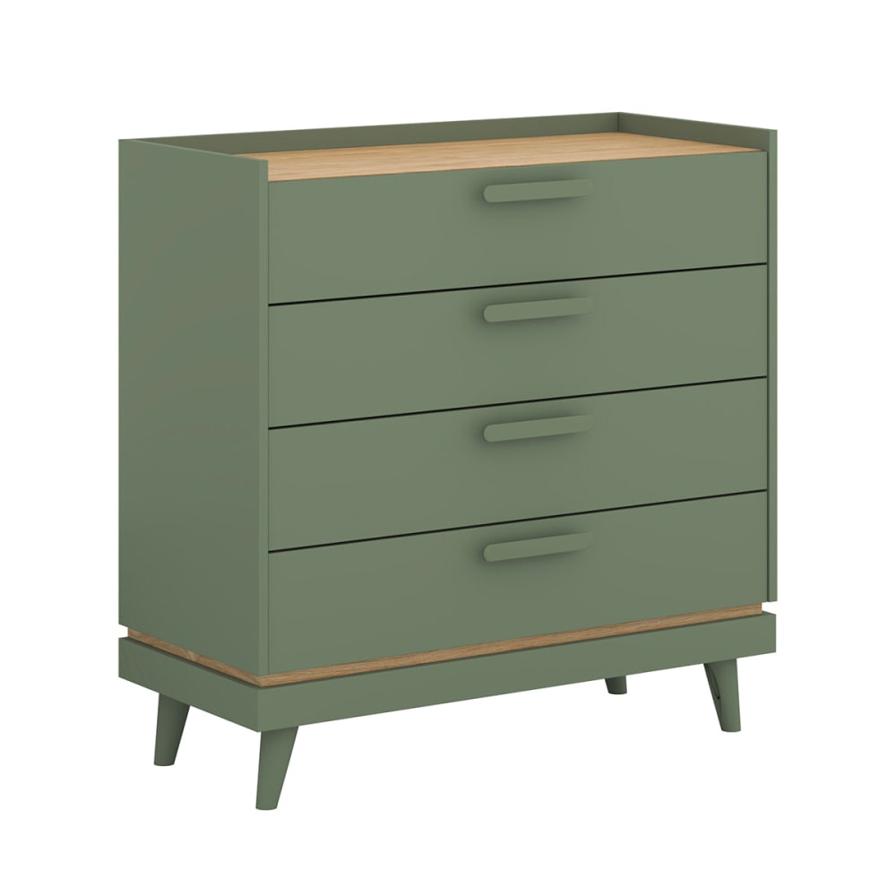 Commode 4 tiroirs matériaux : panneaux stratifiés vert Commode 4 tiroirs matériaux : panneaux stratifiés vert