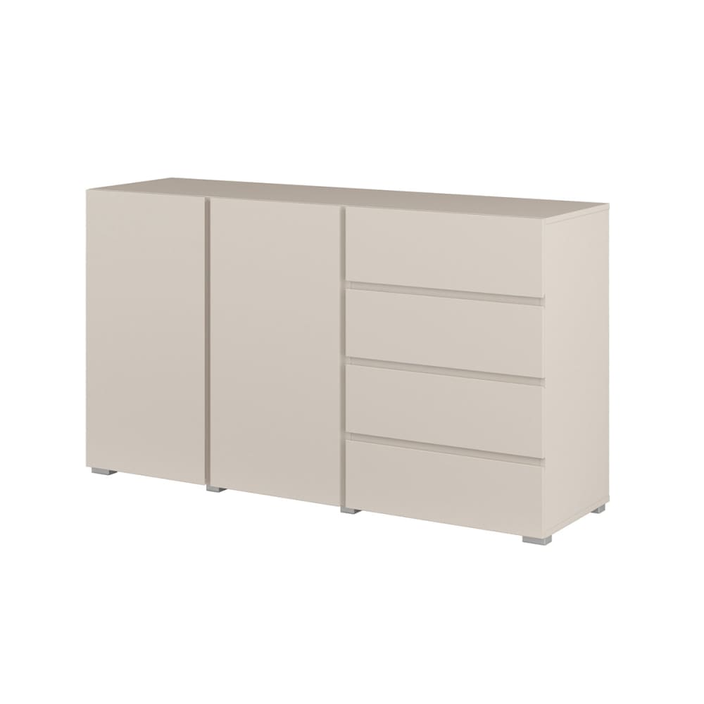 Buffet 2 portes 4 tiroirs panneaux mélaminés beige