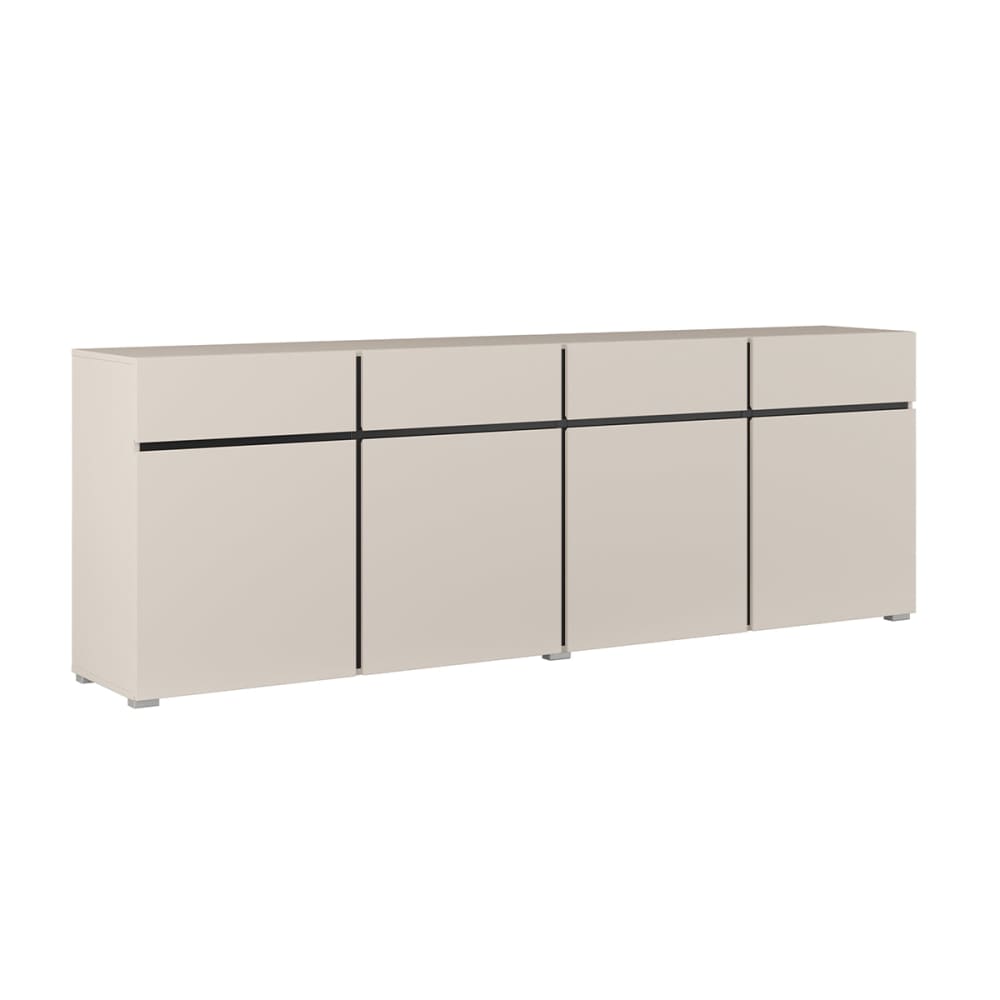 Buffet 4 portes 4 tiroirs panneaux stratifiés beige