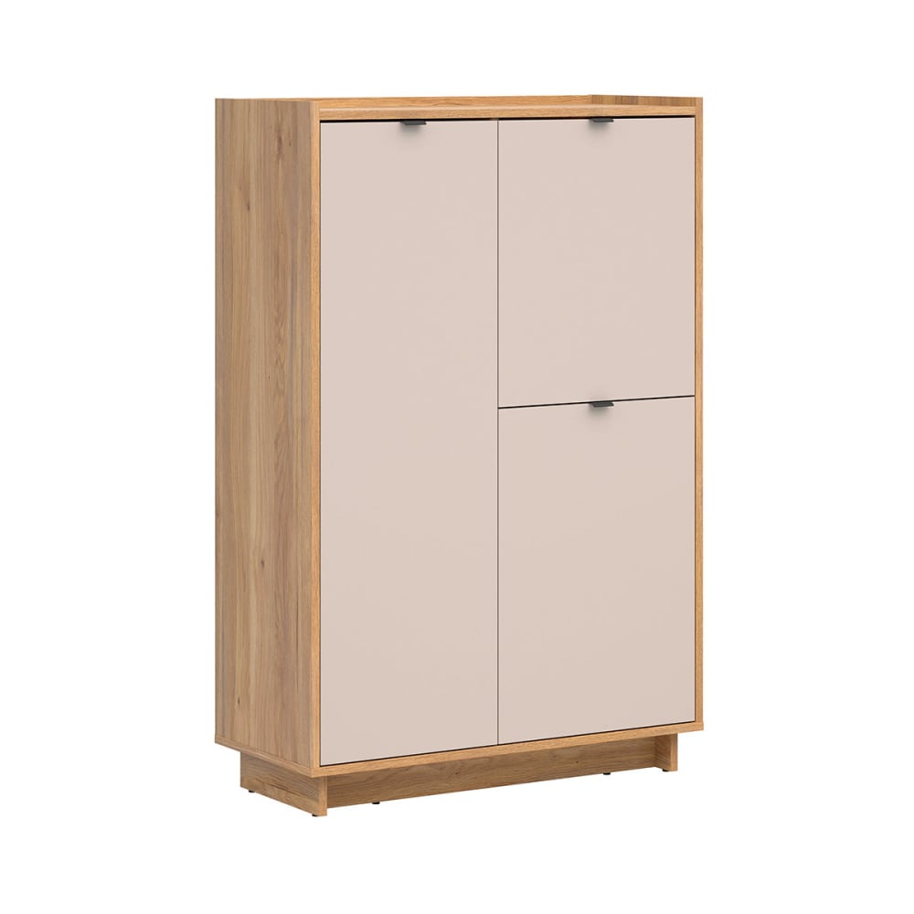 Buffet haut 3 portes et bois panneaux agglomérés stratifié beige Buffet haut 3 portes et bois panneaux agglomérés stratifié beige