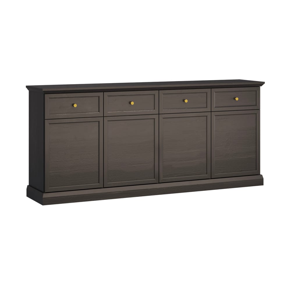 Buffet 4 portes 4 tiroirs panneaux stratifiés gris
