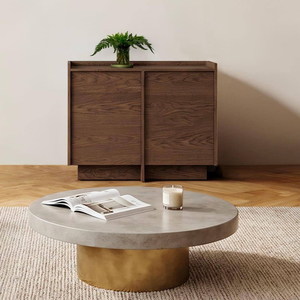 2-türiges Sideboard Laminierte Platten Dunkles Holz - Maisons Du
