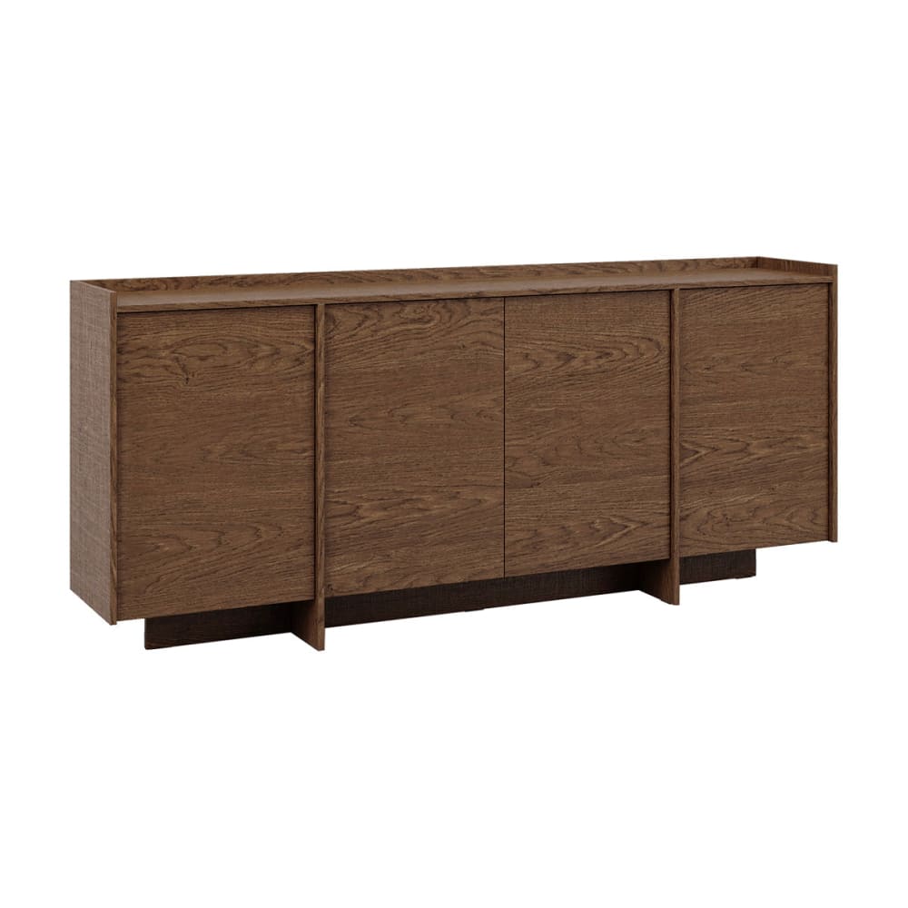 Buffet 4 portes panneaux stratifiés marron