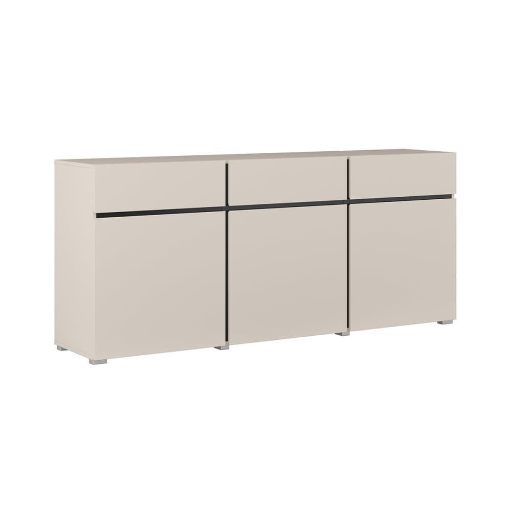 Buffet 3 portes 3 tiroirs panneaux stratifiés beige