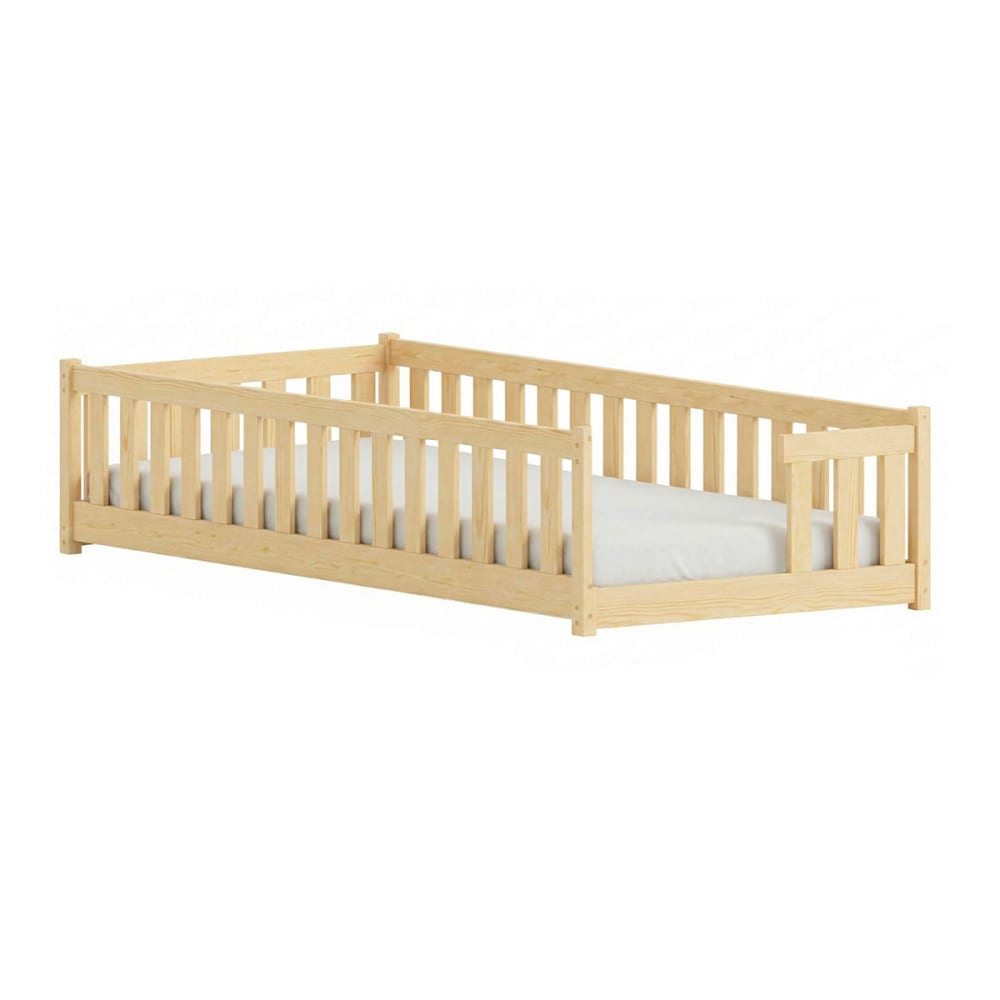 Bodenbett 90x190 inklusive Lattenrost Holz - Maisons Du Monde