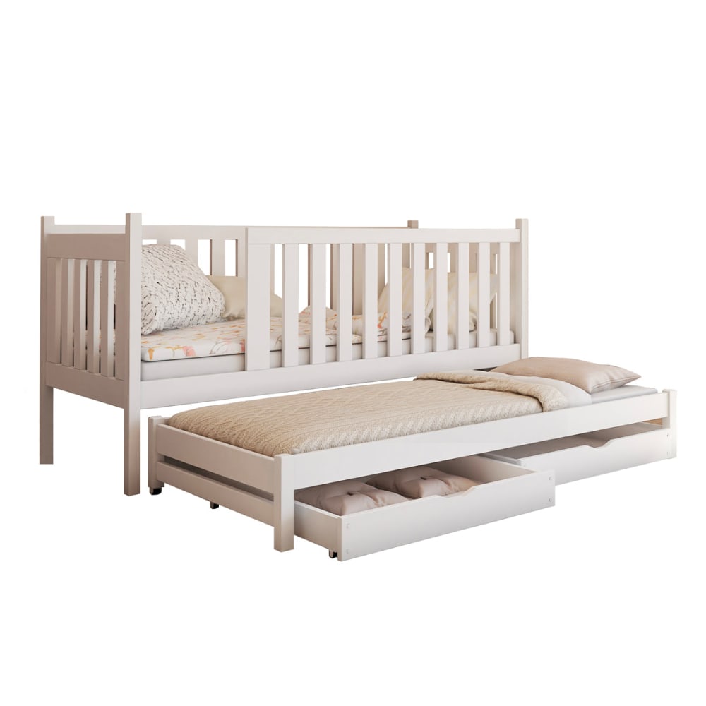Bett 90x200 inkl. Bettkasten Holz Weiß - Maisons Du Monde