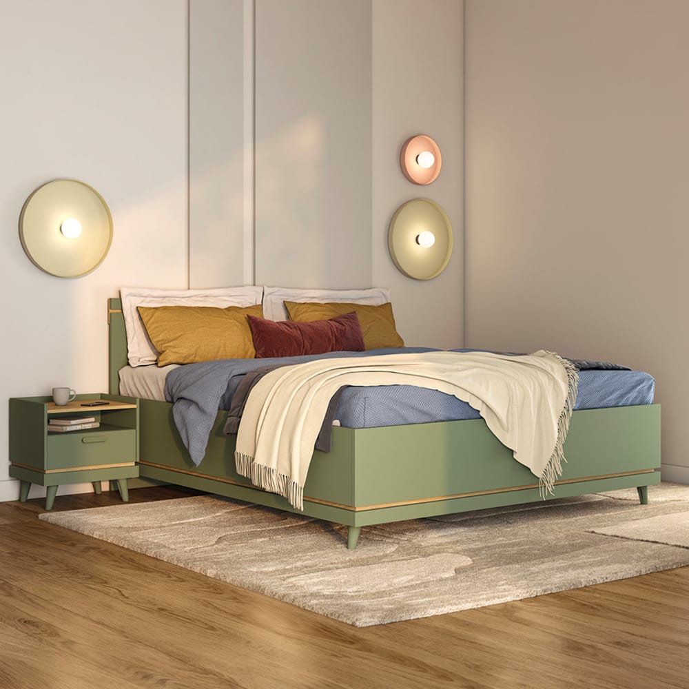Petits meubles Bett 180x200 inklusive Lattenrost Materialien: Laminatplatten – MDF Grün Spanplatte
