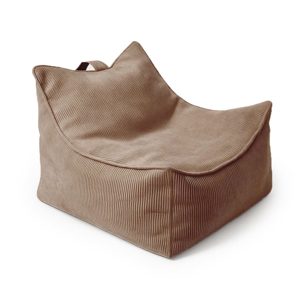 Pouf fauteuil enfant en velours côtelé fin, marron