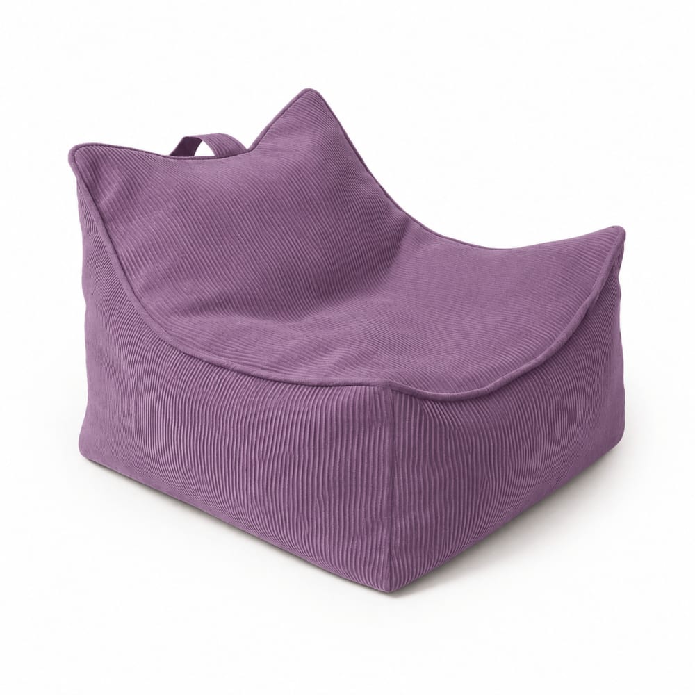 Pouf fauteuil enfant en velours côtelé fin, lavande