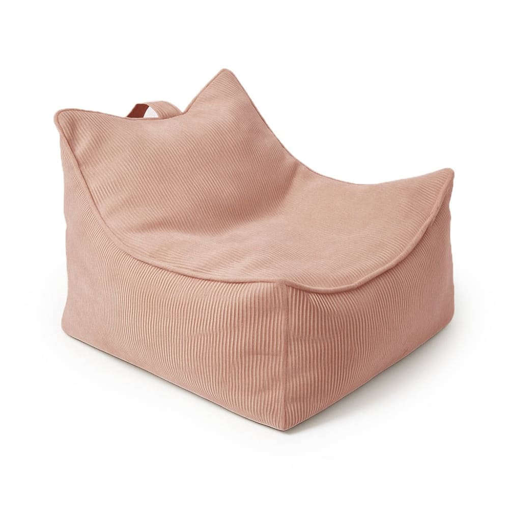 Pouf fauteuil enfant en velours côtelé fin, brique