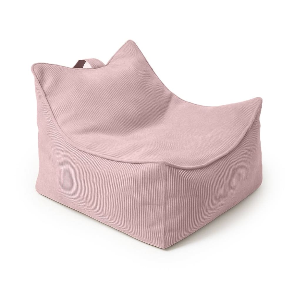 Pouf fauteuil enfant en velours côtelé fin, rose