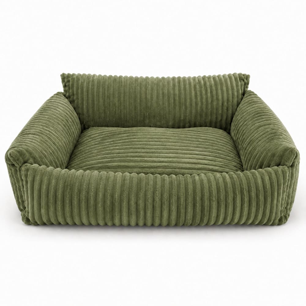 Canapé pour chien et chat 70x55 cm velours côtelé doux vert