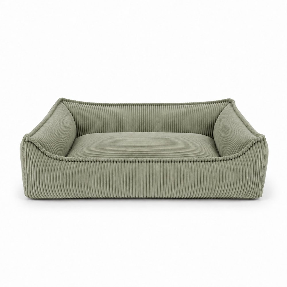 Panier visco pour chien et chat 70x55 cm velours côtelé vert olive