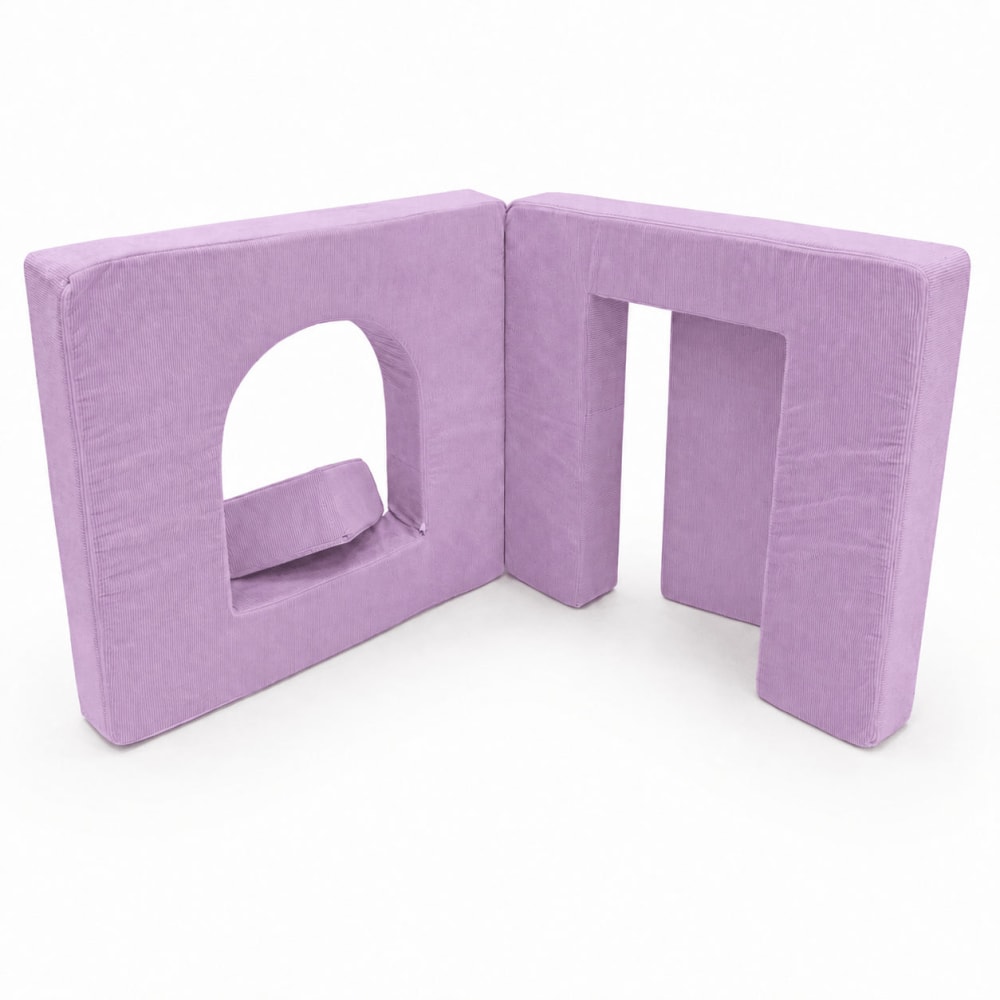 Canapé enfant arche modulable 120 cm en velours côtelé fin, lavande