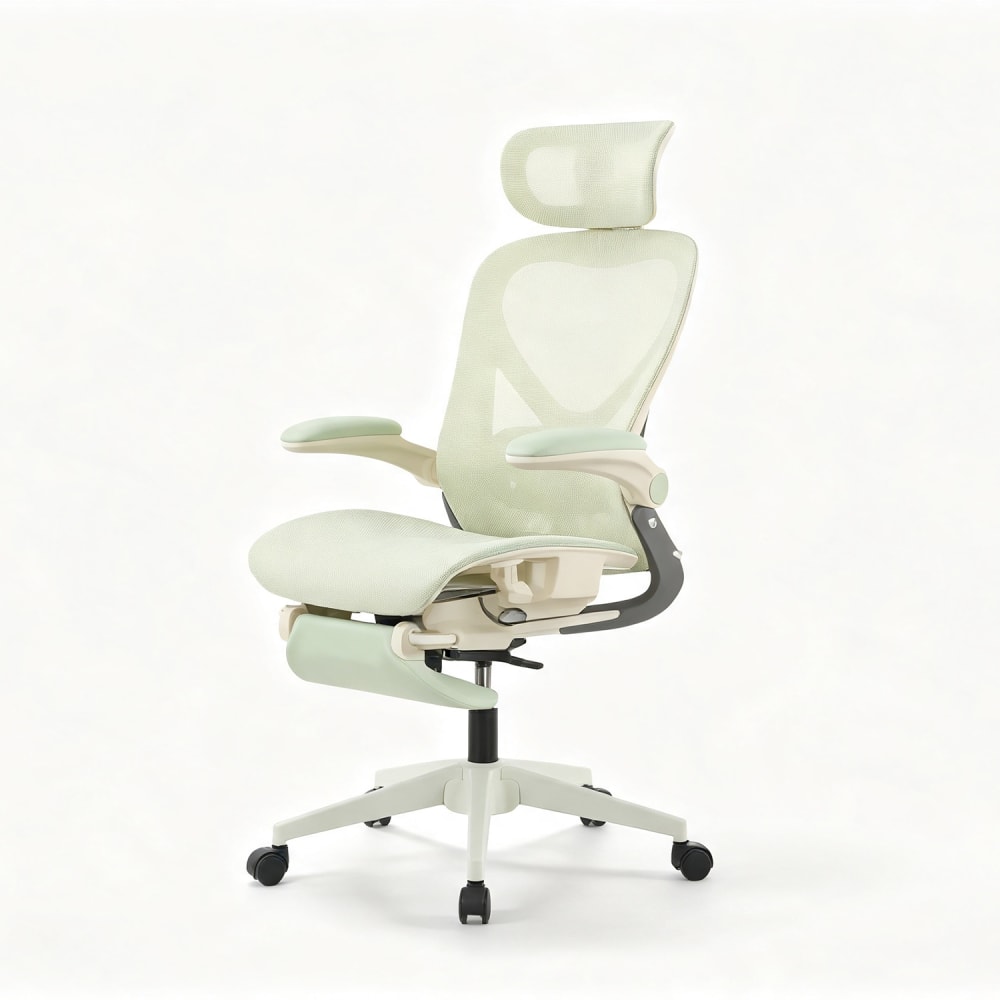 Chaise pliable, soutien lombaire, appui-tête 3d & repose-pied, vert