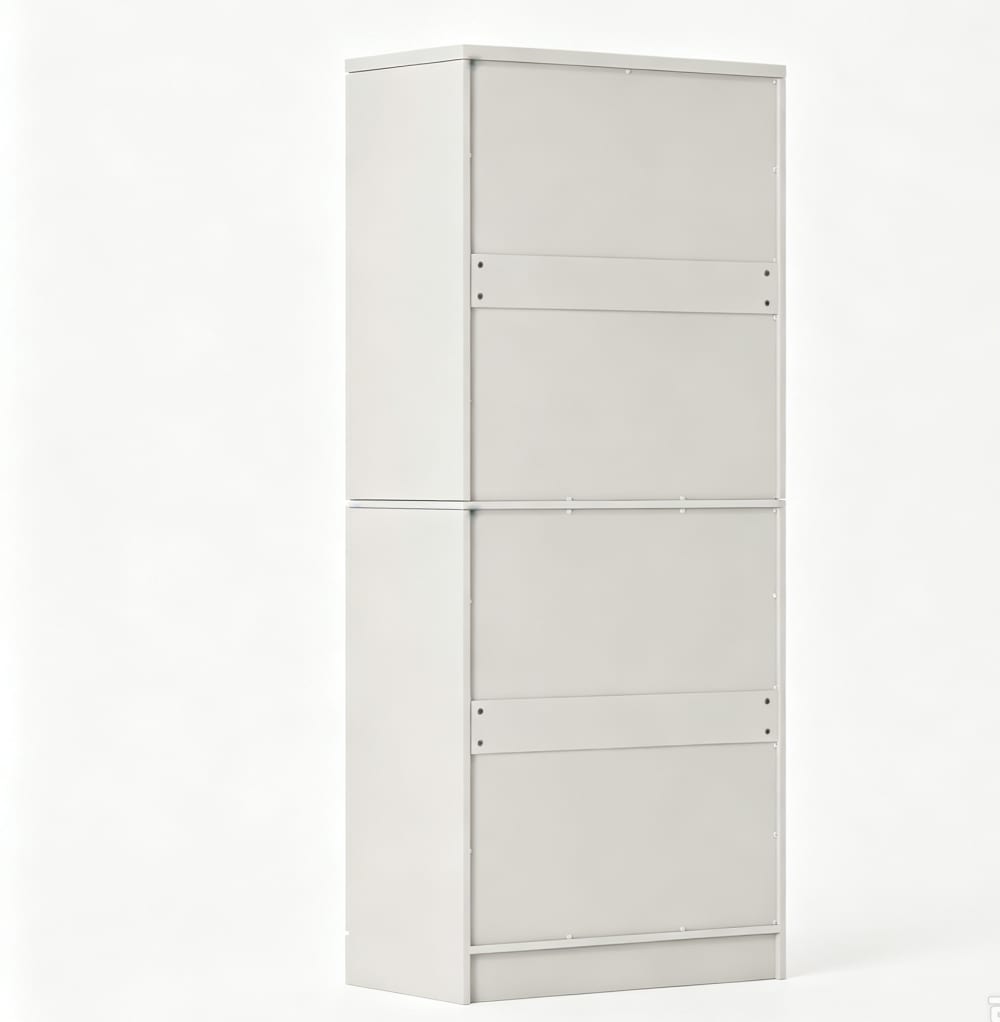 Desserte de cuisine en mdf avec étagères réglables blanc 76x42x180 cm