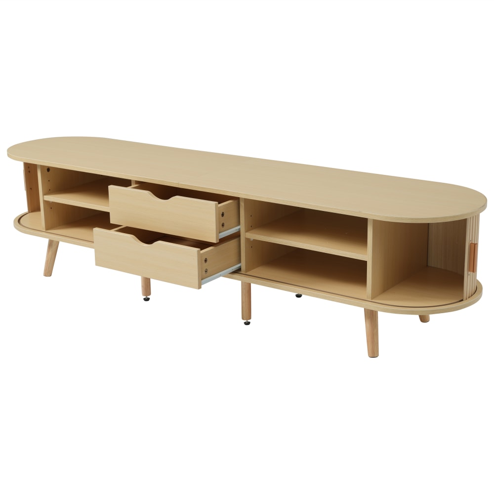 Meuble tv 2 tiroirs en pin l 170 cm Meuble tv 2 tiroirs en pin l 170 cm
