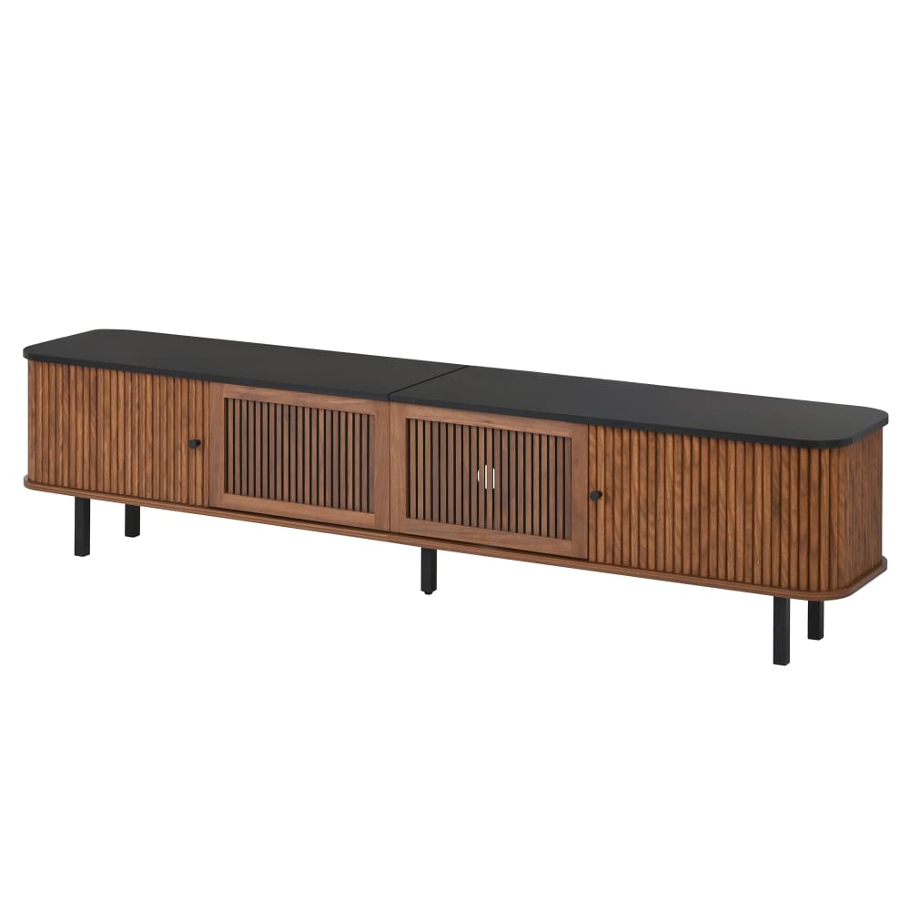Meuble tv 2 portes en pin noyer l 190 cm Meuble tv 2 portes en pin noyer l 190 cm